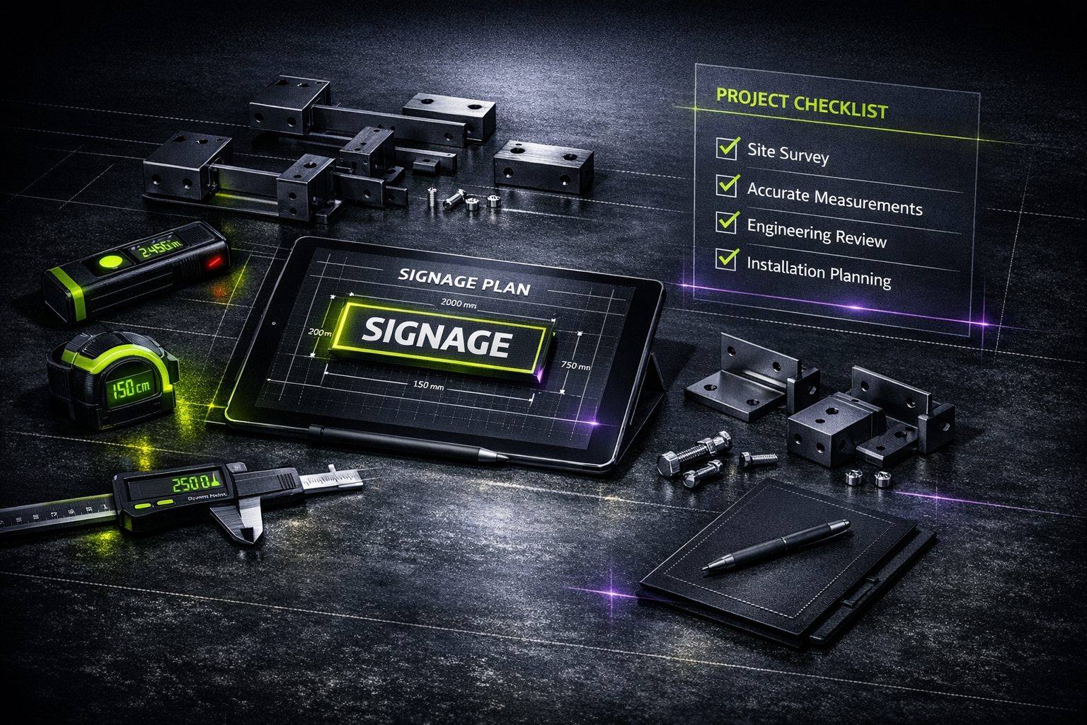 Signage planning, survey and engineering workspace